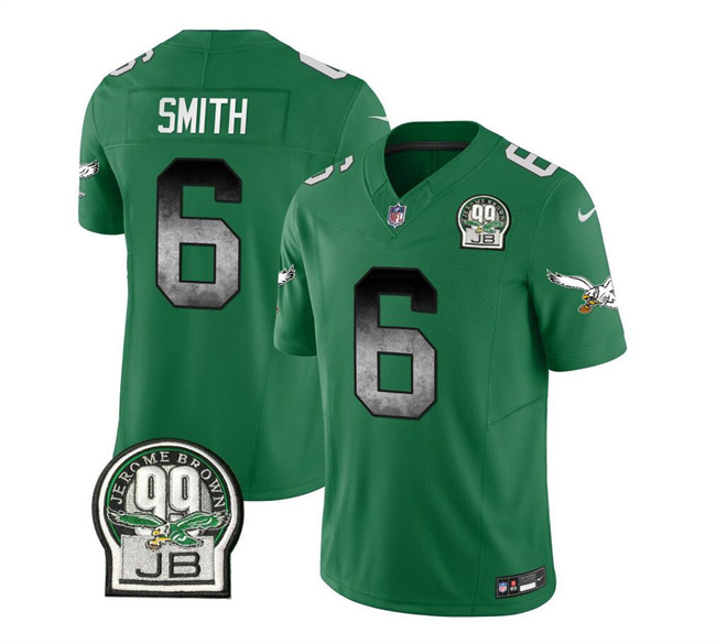 Men's Philadelphia Eagles #6 DeVonta Smith Green 2023 F.U.S.E. Throwback Vapor Untouchable Limited Football Stitched Jersey